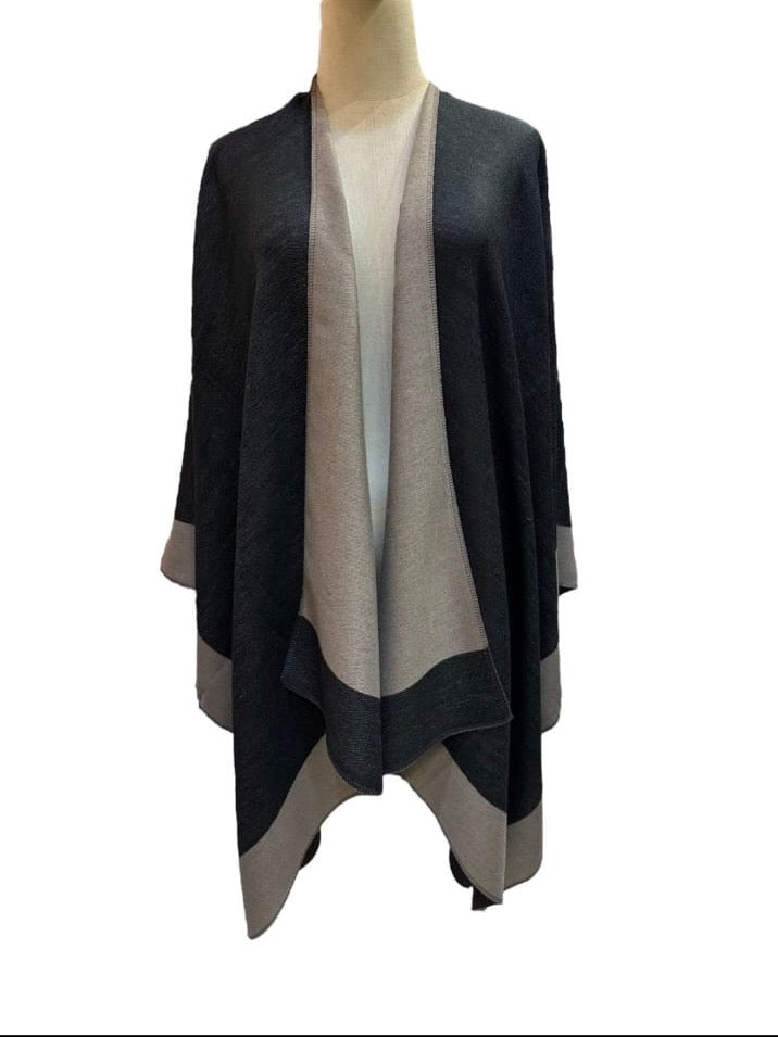 Ruana Negro-gris